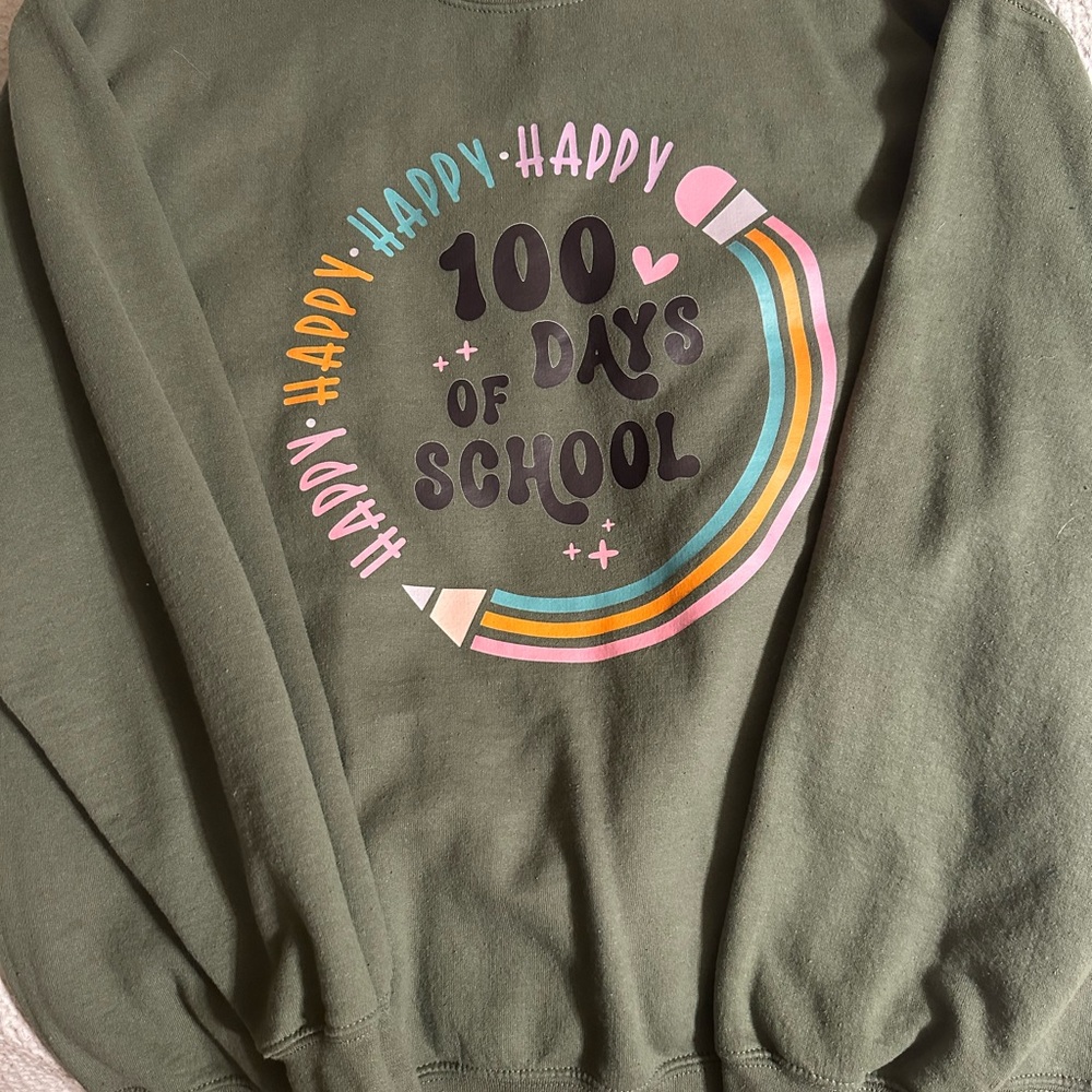 Green 100 Days of School Sweatshirt